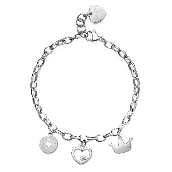 Bracciale Sagapo Donna Happy in Acciaio Cristallo SHAR13 - SHAR13